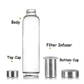 Glass Tea Infuser Water Bottle with Protective Sleeve Motivational Glass Water Bottle